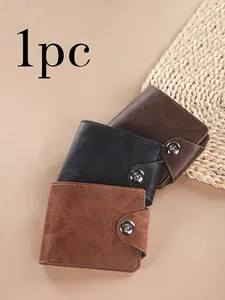 PU Material Bi-Fold Wallet, Fashionable Design, Multiple Color Options, Ideal for Daily Use, Perfect for Travel, Shopping, Fitness