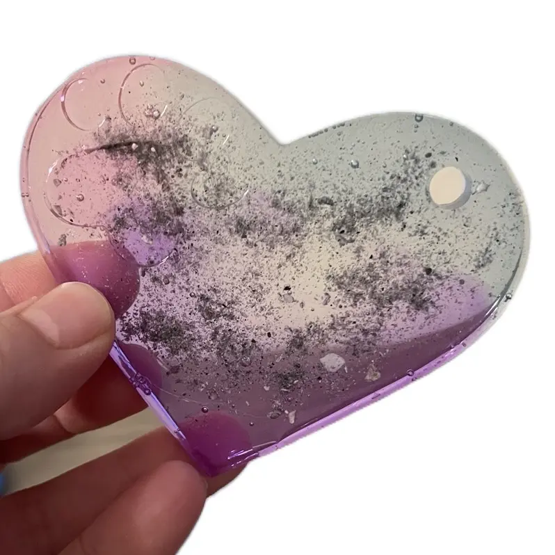 Uv resin pet cremation heart key chain