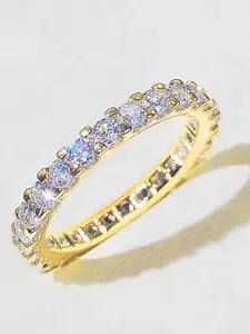 Elegant Zircon Ring, Fashion Accessories for Women, Trendy All-match & Exquisite Jewelry for Birthday Gift, Artificial Zircon Rings