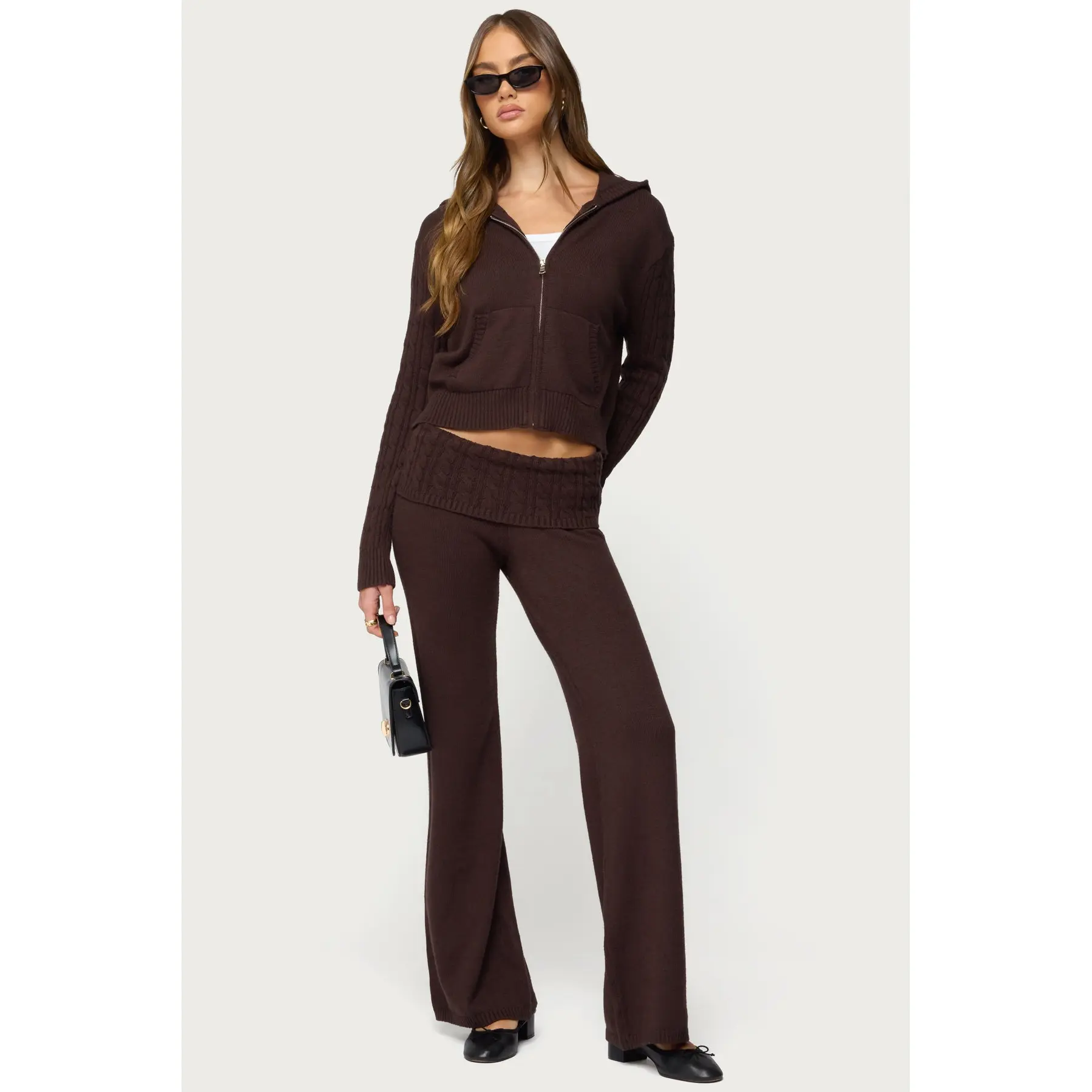 Lula Cable Knit Foldover Pants