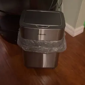 Pukomc Smart Sensing Touchless Trash Can 3.6Gal Motion Activated Auto Open Close Odor Sealed Bin with Digital Display Soft Close Lid Stainless Steel