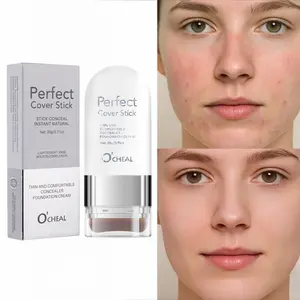 Eraser Foundation Stick with Brush 20g, Brightening Skin Tone Soft Matte Liquid Foundation, Long-Lasting Base Makeup Longwear Concealer Cream