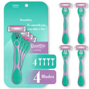 4-Blade Sensitive Disposable Womens Razors, 4 ct 4-Blade Sensitive Disposable Womens Razors, 4 ct