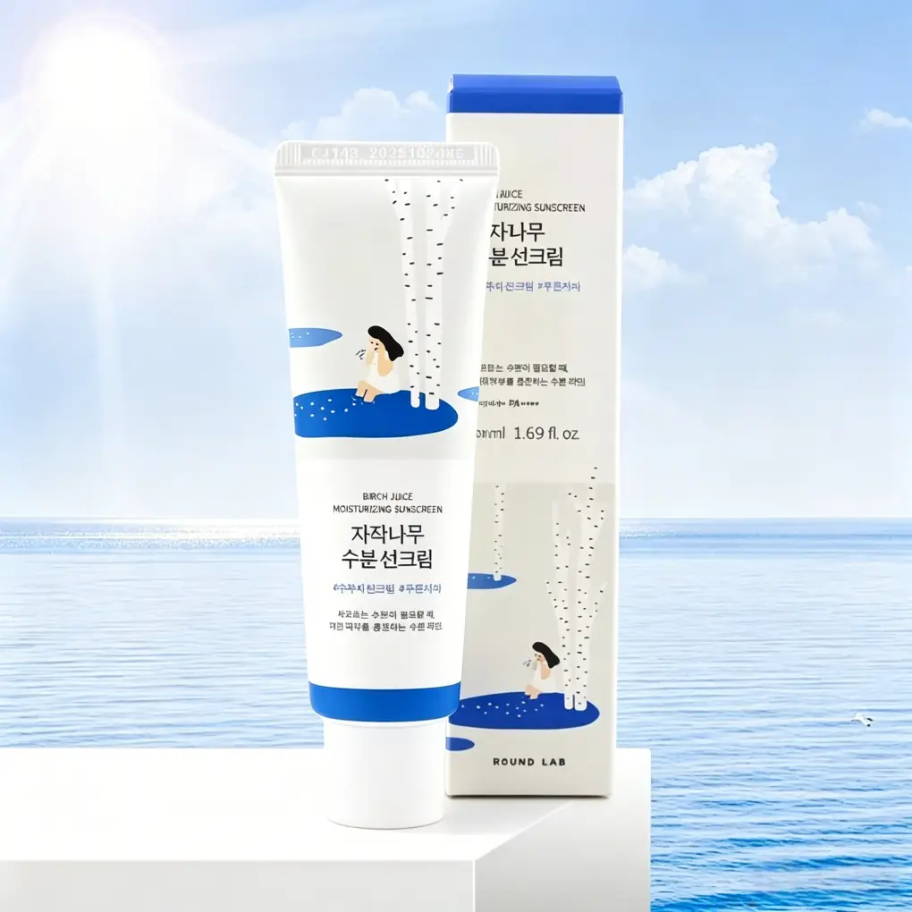Round Lab Birch Juice Moisturizing Sun Cream 50ml Korean Formula, SPF50 High UV Protection Lightweight Daily Facial Sunscreen, Hydrating Moisturizer Infused Hyaluronic Acid Niacinamide Vitamins For Brightening UV Defense For All Adults