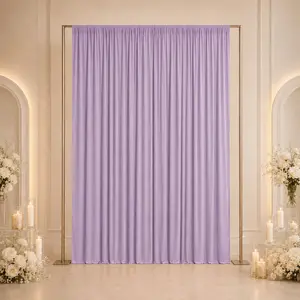 Spandex Backdrop Curtain Lavender Lilac 10ft x 12ft, 4-Way Stretch Wrinkle-Free Photo Booth Backdrop with Rod Pockets for Wedding & Events
