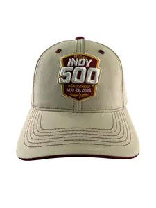 Indy 500 Hat Cap Strap Back Mens One Size Beige IndyCar Racing 108th Race 2024