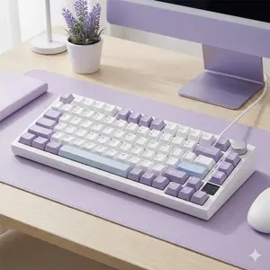 RGB Gaming Mechanical Keyboard Bluetooth Wireless Tri-Mode Hot Swappable Portable Customizable Backlit with Knob Control Color Screen Long Battery Life