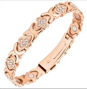 Lucky Vibe Women's 3500 Gauss Magnetic Copper Bracelet Stretch Stack Fashion Gift