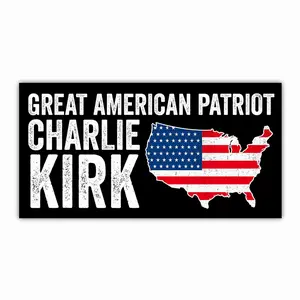 Great American Patriot Charlie Kirk Bumper Sticker – Prayers Justice for Charlie Kirk Social Justice Human Rights Vinyl Waterproof Decal for Car Truck Y3J