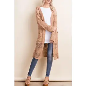 L Love Checkered Cardigan - Dusty Coral
