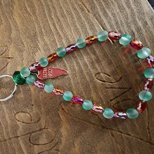 Crystal Lumosl Spicy Pepper Wristlet Keychain - Glowing Lumos Beads, Unique Crystal Spicy Pepper Design, Fun Accessory for Keys