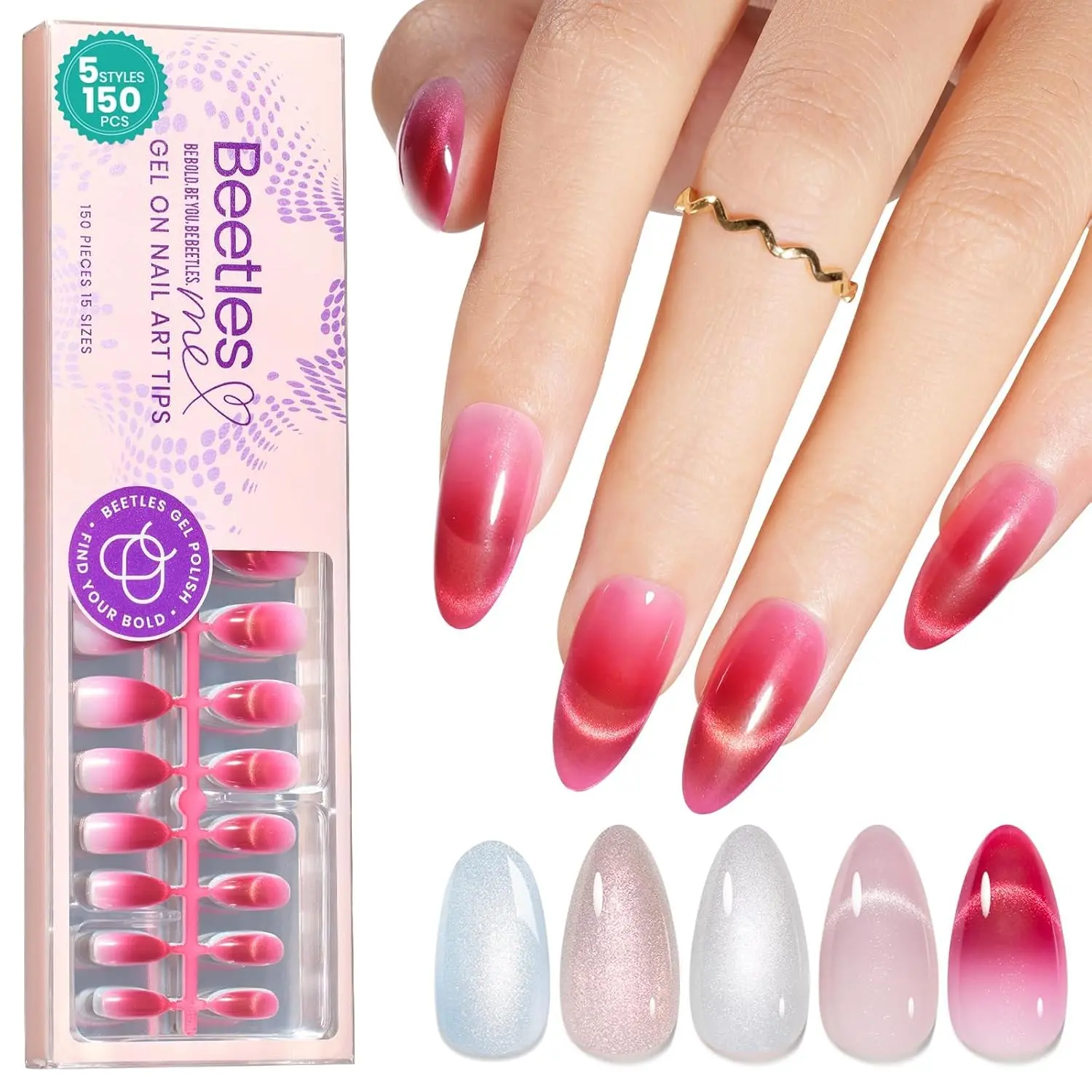 Medium Almond【Cat Eye】15Sizes 150Pcs