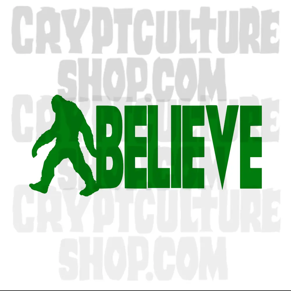 Paranormal Cryptid Bigfoot Believe Vinyl Decal Sticker Crypt Culture