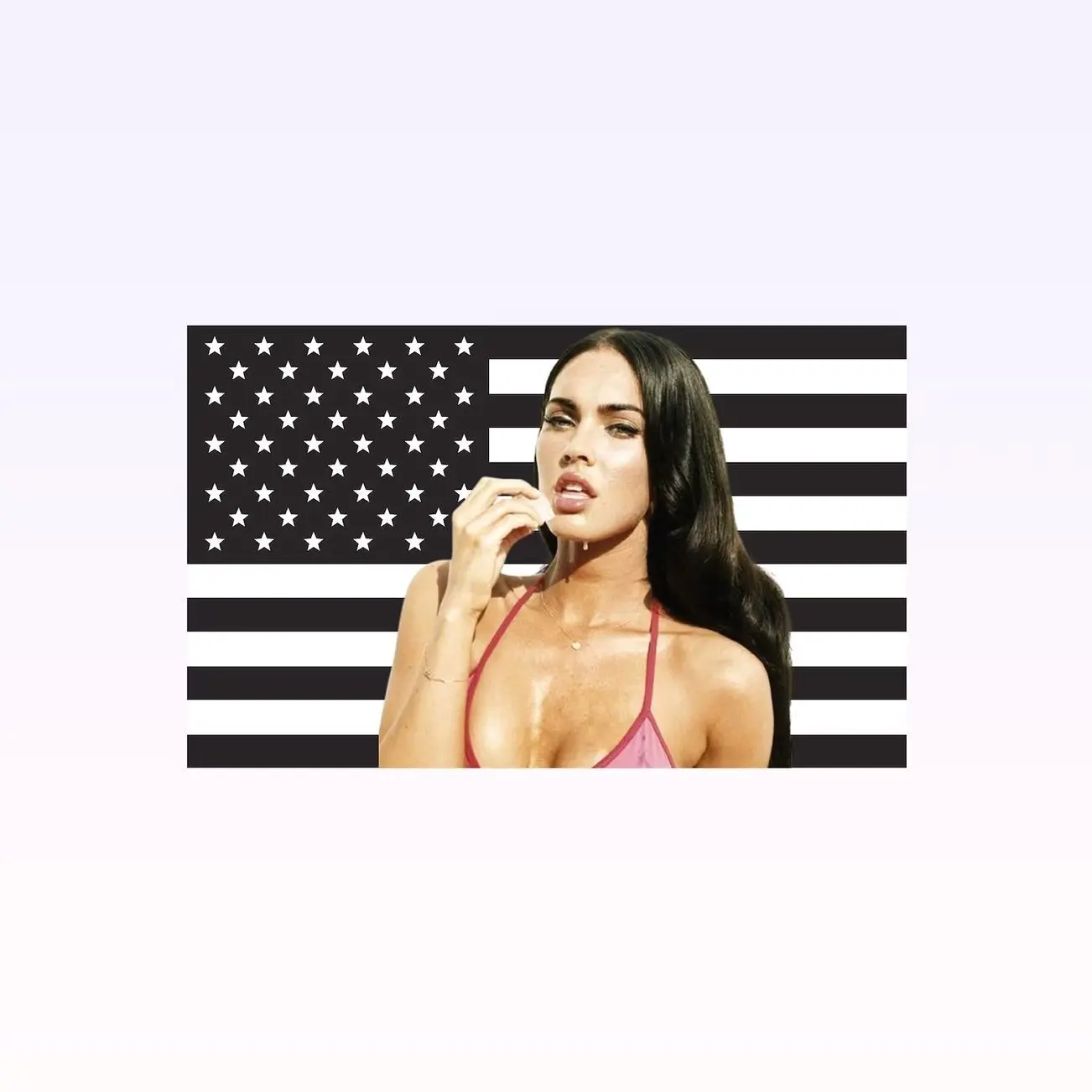 Megan Fox Black American Flag Tapestry – Actress Wall Art | Celebrity Fan Decor | Aesthetic Black Flag | Movie Lover Gift