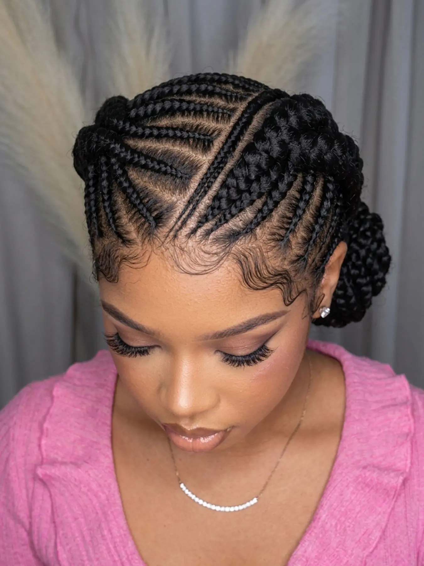 DOSAY Women's Synthetic Full Lace Braided Updo Wig - No Braiding Needed, Soft Material, Baby Hair, Lightweight, Comfortable, Easy to Use, Natural-Looking Pre-Made Bun, Time-Saving, Daily Wear Ready-To-Wear Lace Braided Wigs