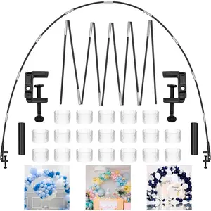 Balloon Arch Kit,Table Balloons Arch Stand for Birthday,Wedding,Event Party Supplies Graduation, Party Decorations (Black)
