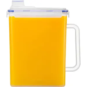 Fridge Door Water Jug |   Clear Pitcher |   BPA Free Plastic Pitcher with Lid |   1 Gallon Pitcher with Lid for Water, Juice, Tea & More Beverages, Clear