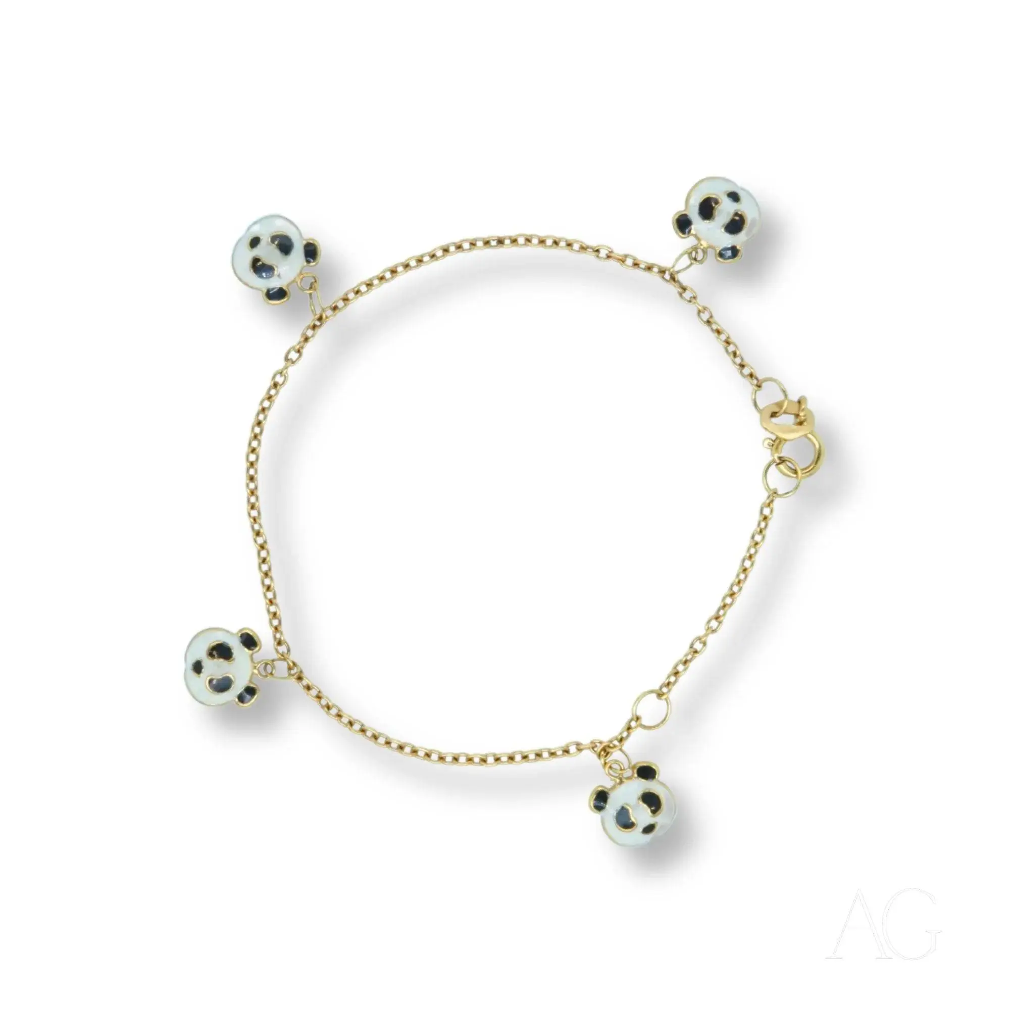 18k gold panda bracelet