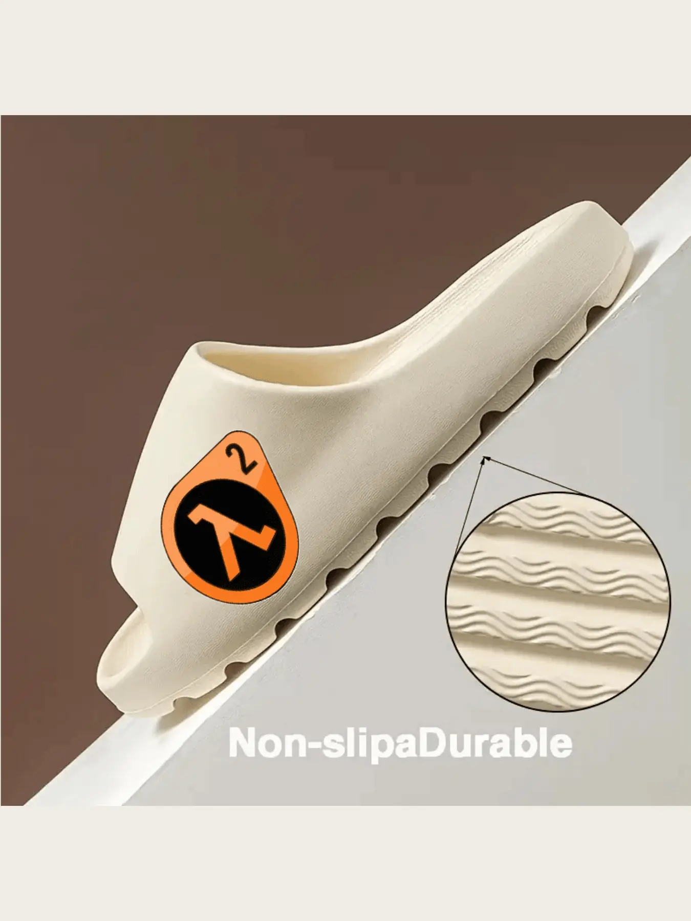 Half-Life 2 Logo Slippers Comfortable Indoor Home Non-Slip Soft Sole Gaming Merchandise Unisex Casual Footwear Lightweight Breathable Shoes for Men Women Game Fans Thick Bottom Slippers