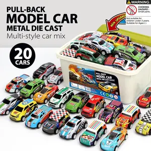 20 Alloy Inertia Car Model Toys, Durable and Shockproof, Includes Storage Box, Suitable for Kids 3-12, Perfect Gift for Family Gatherings