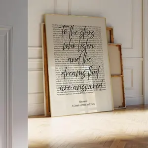 To the Stars Who Listen, Velaris Print, ACOTAR Prints, Bookish Art, Acotar Merch, Sarah J Maas Quote, Rhysand Quote Print