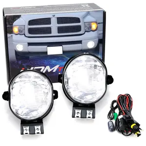 iJDMTOY Clear Lens Fog Light Kit w/ 15-SMD Xenon White LED Bulbs w/Relay Wire & Switch, For Dodge 2002-2008 RAM 1500, 2003-2009 RAM 2500 3500 & 2004-2006 Durango