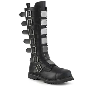 Demonia Men's Riot-21MP Black Vegan Leather Ankle Boots