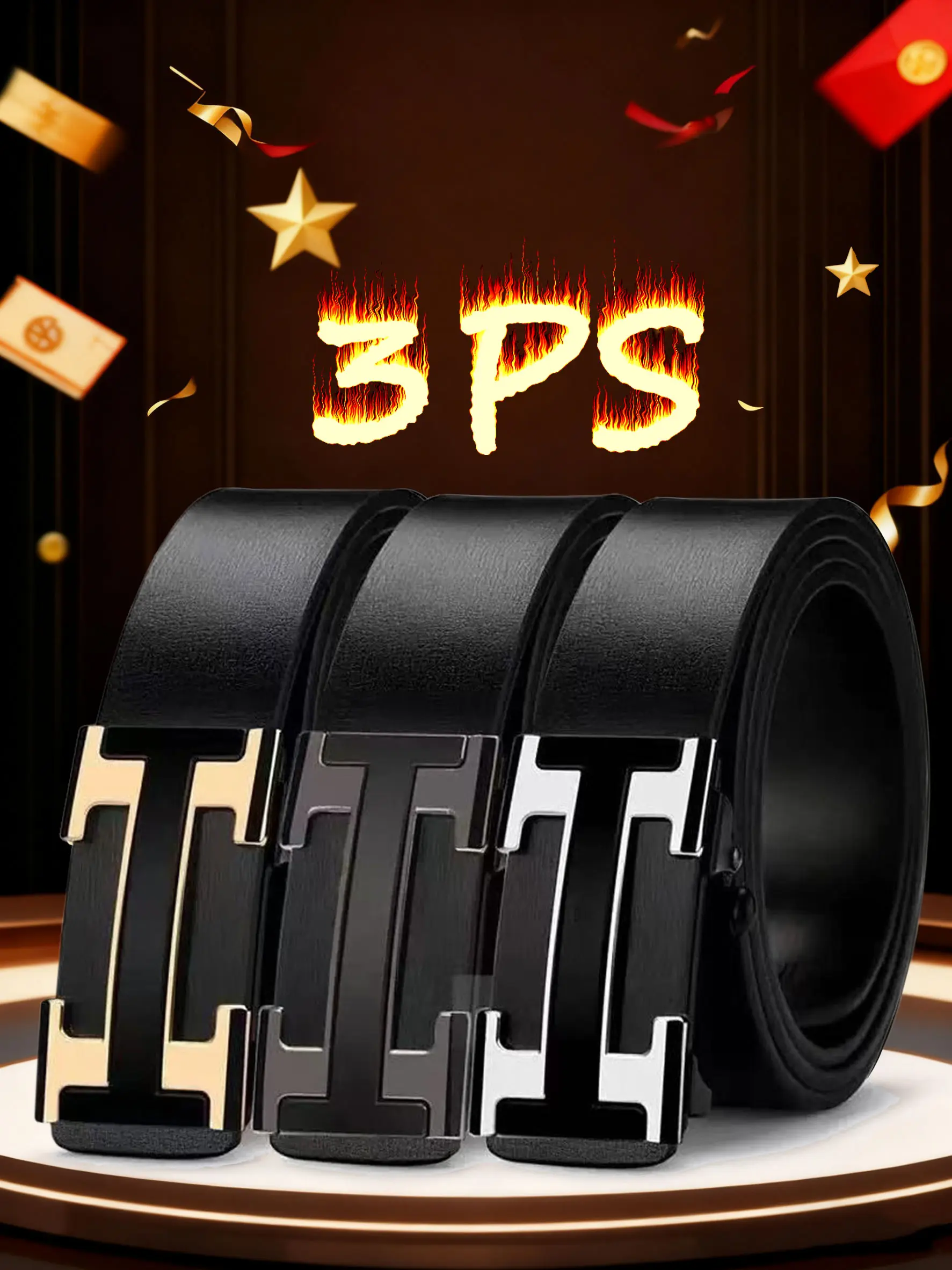 Men's Premium Automatic Buckle Belt, Alloy Button Head Design, Multiple Colors Available, Casual Business Style, All Seasons Wear, Classic Belt