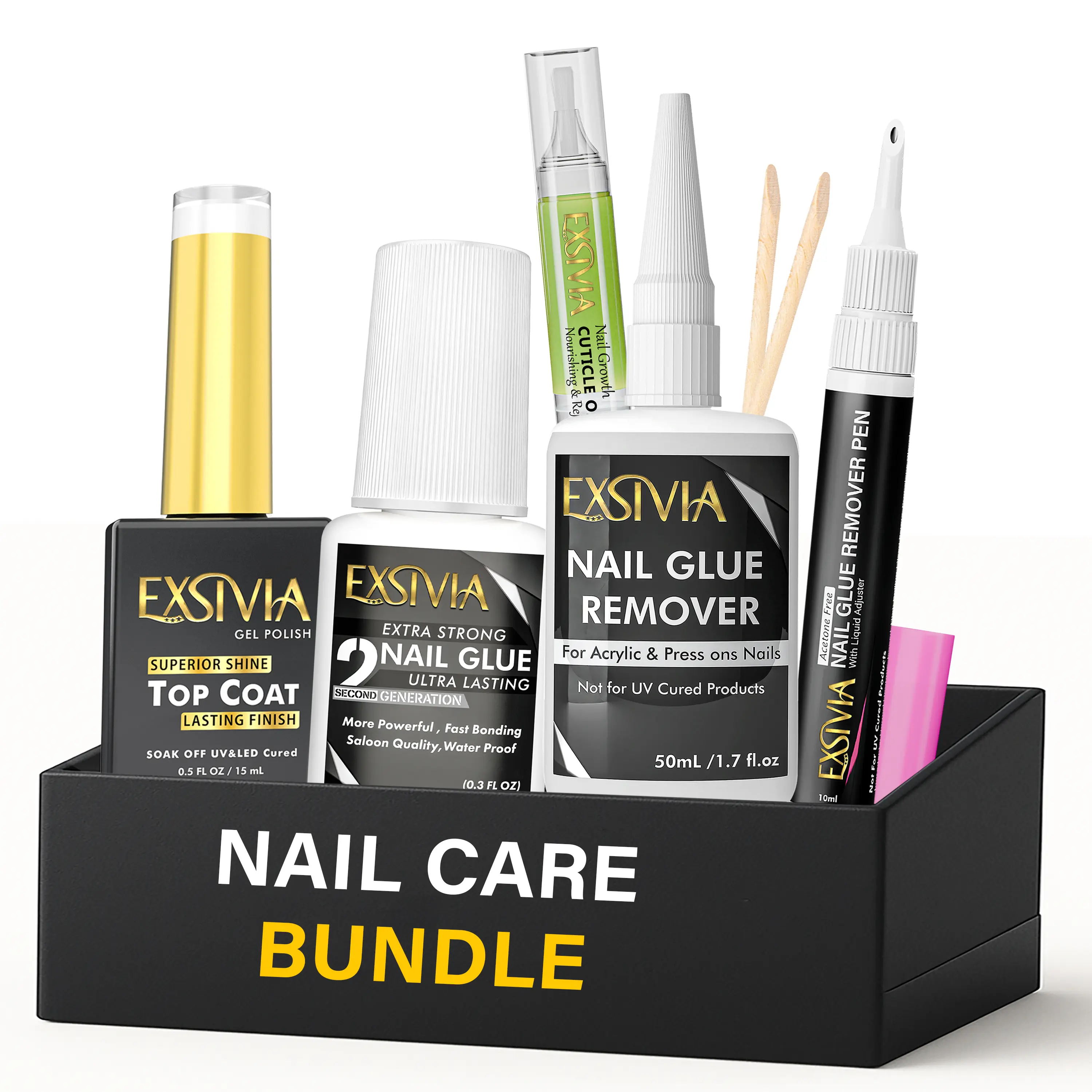 EXSIVIA Complete Nail Care Bundle Nail Products Nail Care Liquid nails kit set nail kit nail tech supplies