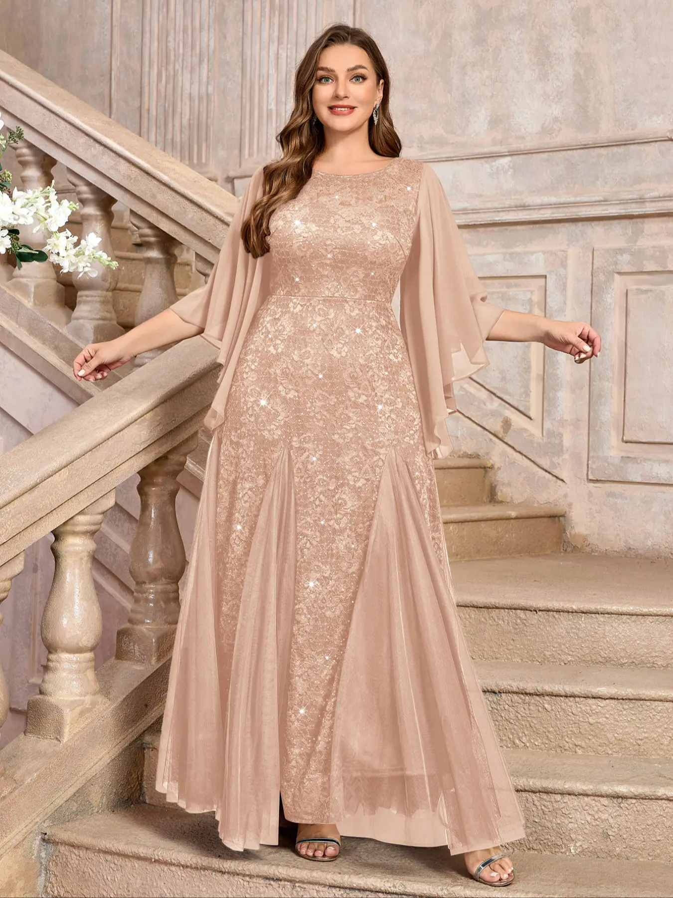 terracotta long dress Zapakasa Women Terracotta Velvet Mermaid Long Bridesmaid Dress High Neck  Long Sleeves Wedding Guest Dress