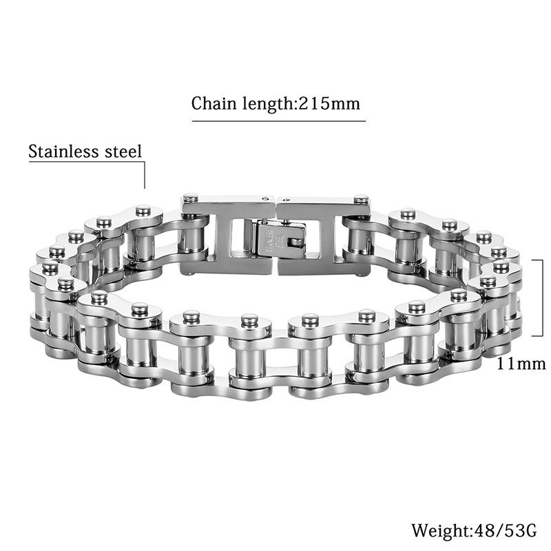 Stainless Steel Men's Motorcycle Chain Bracelet Personalized Domineering Bicycle Chain Bracelet