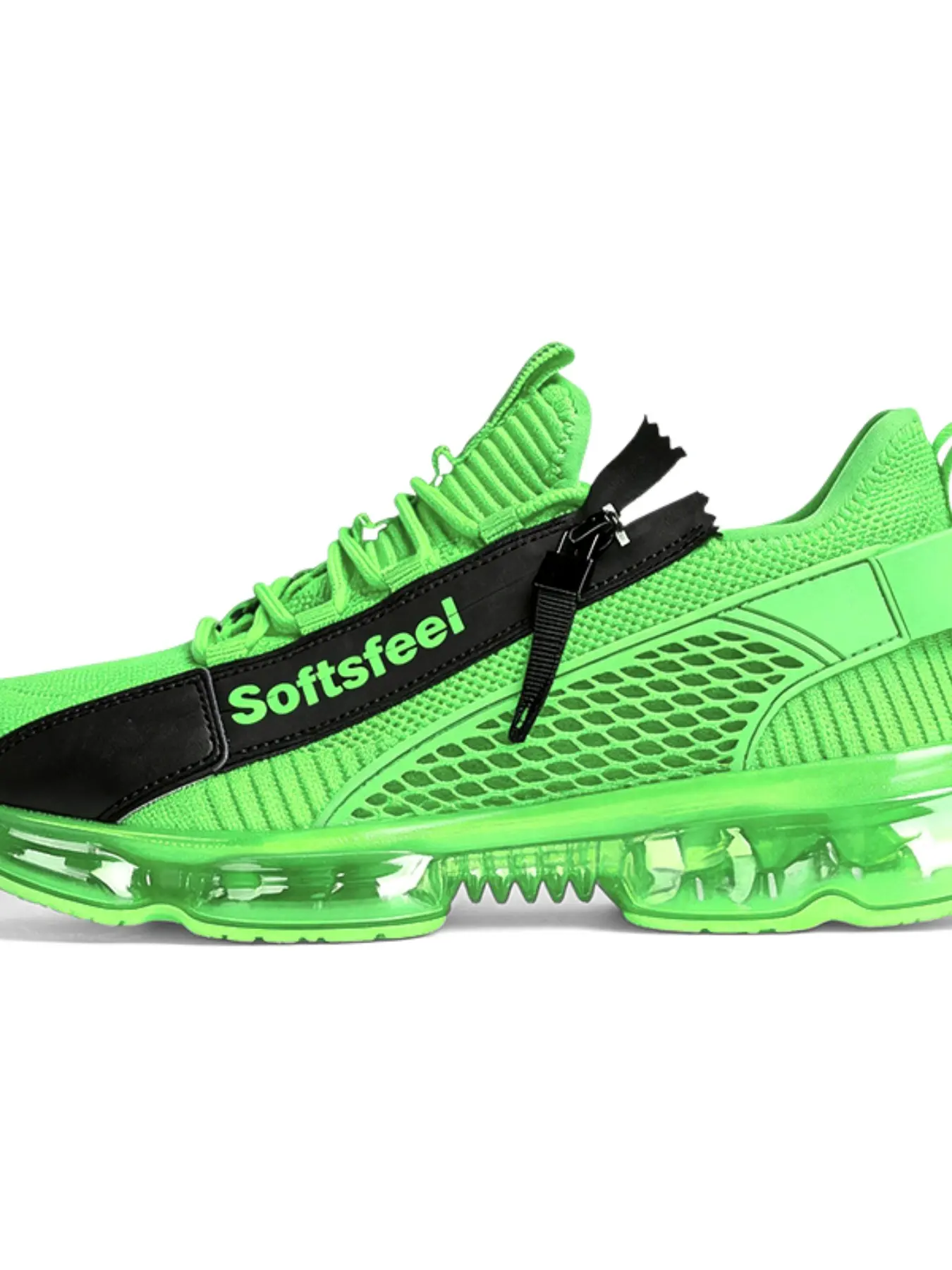 2026 New Fashion Men Zipper Design Casual Sports Shoes, Tpu + Rubber Sole, Outdoor Breathable Running Shoes, Flyknit Upper Material