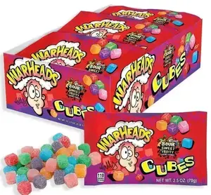 WarHeads Sour Sweet & Fruity Chewy Cubes Candy Packs: 15-Piece Box