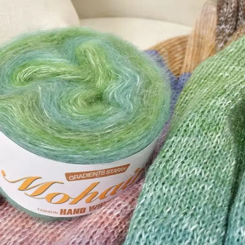 250m Gradient Color Mixed Yarn, DIY Crochet Yarn, Hand Knitting Yarn, Soft Yarn for Crochet, Knitting, Crochet Supplies