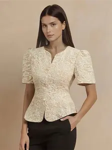 Elegant Women's Puffy Sleeve Top, Modern Filipiniana Blouse, Butterfly Sleeves, Murang Bolero, Peplum Design, Stylish and Comfortable