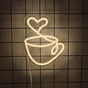 Coffee Bar Neon Sign  Neon Wall Modern Sign for Shop Accessories for Cafe Restaurant Pub Art Party Decor(Coffee) Led Neon Light