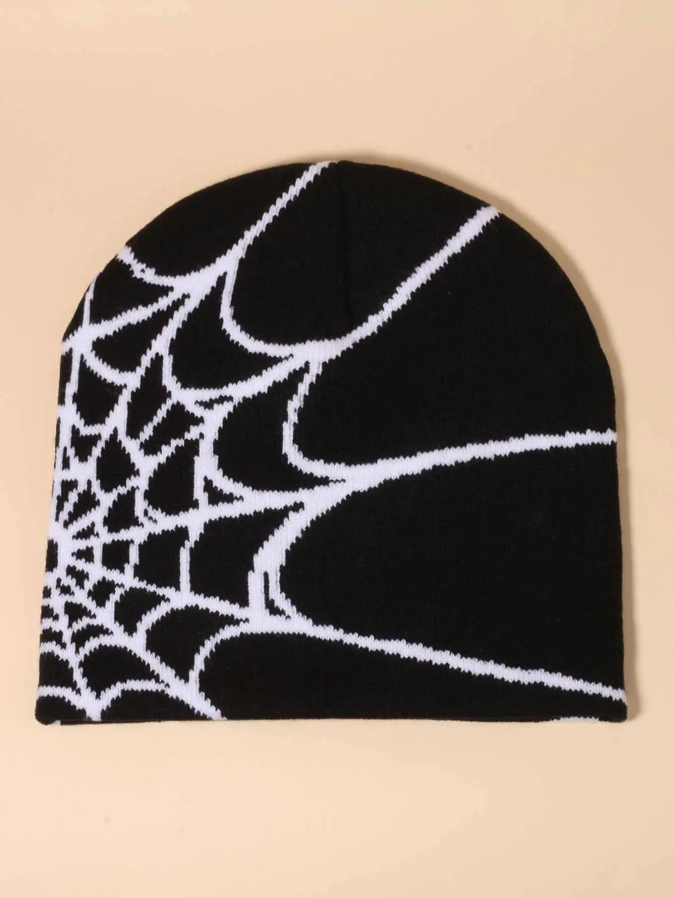 Y2k Spider Web Beanie Hat, Street Style Knit Cool Hat for Fall & Winter for Going Out, Fashion Matching Hat Accessories for Both Men & Women