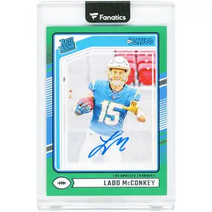 Ladd McConkey Los Angeles Chargers Autographed 2024 Panini Donruss Green #328 Rookie Card - Fanatics Authentic Certified