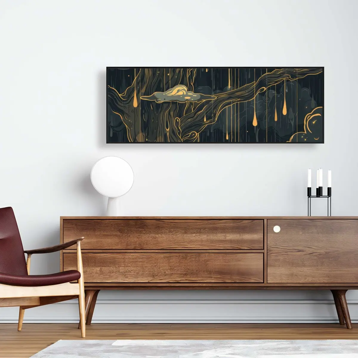 212 MAIN Goopy Yellow-Framed Wall Art Photo Print - 16x48 in., Conscious Sales C1FC1648YGKFBW, Contemporary Artwork for Stylish Home Decoration, Contemporary Art