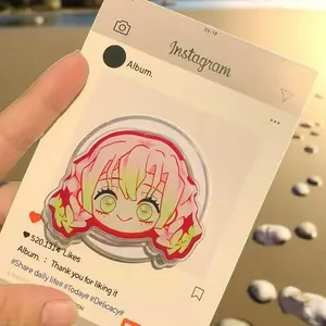 Kawaii Anime Girl MagSafe Phone Grip – Cute Chibi Magnetic Holder – Pastel Pink Green Aesthetic Phone Accessory Gift for Otaku Fans