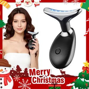 7-Color LED Neck & Face Massager, Vibration Skincare, Portable Charging Model, Home & Travel Use, Beauty Gift for Girls, Christmas Present