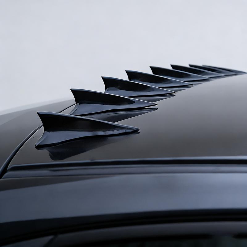 6-Pack Universal Car Roof Shark Fin Spoilers | Aerodynamic Decorative Fins for Sedan, SUV & Truck, Durable Lightweight ABS Exterior Accessories for a Sporty Look & Improved Airflow on Winter Drives