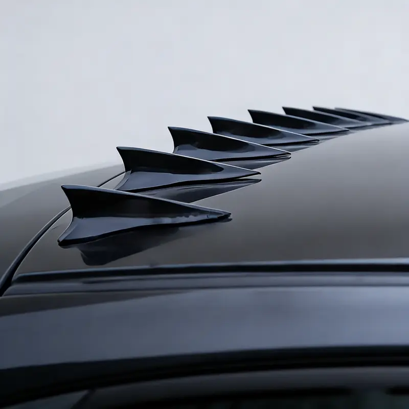 6-Pack Universal Car Roof Shark Fin Spoilers | Aerodynamic Decorative Fins for Sedan, SUV & Truck, Durable Lightweight ABS Exterior Accessories for a Sporty Look & Improved Airflow on Winter Drives
