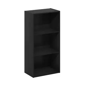 LUDER Bookcase, 3-Tier Modern Bookshelf, Open Shelf Bookcase, 9.3 x 16 x 31.4, for Living Room Bedroom Home Office, Blackwood, Book Shelf, Three-Shelf