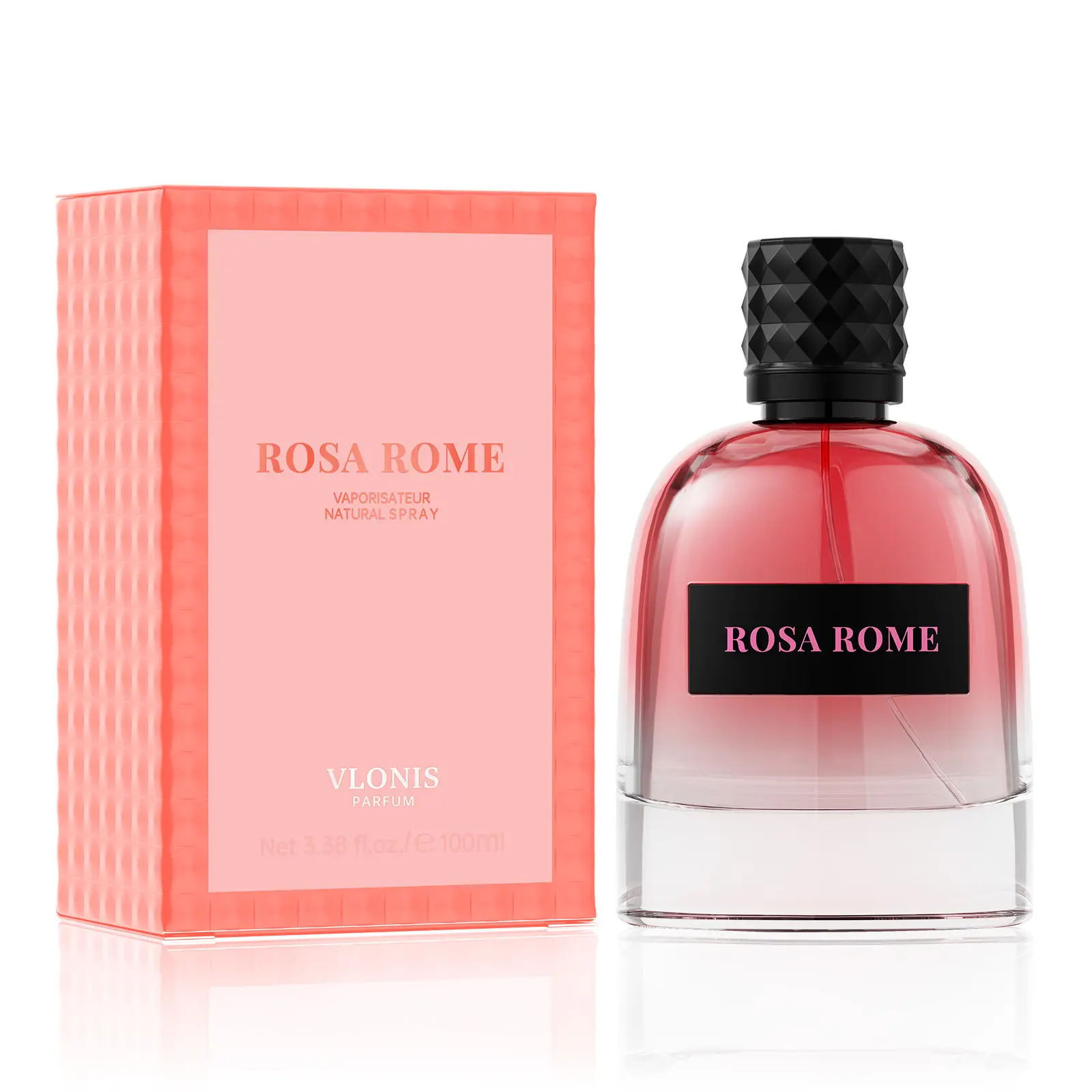 VLONIS Rosa Rome Eau de Parfum, Elegant Alluring Signature Scent for Women, Long-Lasting Floral Gourmand with Blackcurrant, Rose & Vanilla, Non Toxic, 3.4 fl oz
