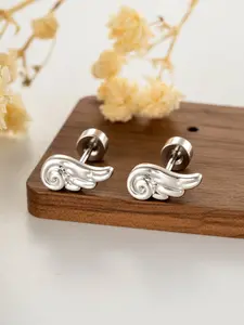 WANGXY Angel Wing Design Stud Earring for Men and Women Hypoallergenic Titanium Small Minimal Earrings