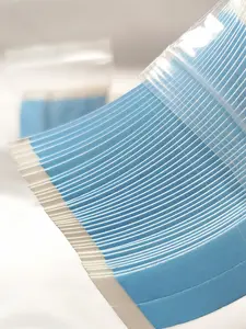 2 Pack Total 72 Pieces Blue Invisible Traceless Dual-Sided Tape Sheets, Hair Extensions Tape, Suitable for Hairpiece Block Replacement Use