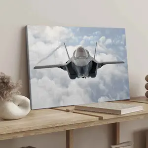 1Count Wooden Frame Canvas, Cool Future Technology Fighter Jet Images, Exquisite Poster, Fashion Bedroom Decoration, Modern Art Home Poster, Waterproof High Definition Printing, Ideal Gift, Art, Wooden Wall Art