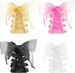 Fashion Shoelaces Casual Ribbon Flat Snow Yarn Shoelace Soft Silk Stain Organza Shoestrings for Ladies Women Girls Sneakers in Black White Pink Antique Yellow