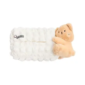 Cute Cat Design Car Tissue Box, Creative Car Tissue Holder, Car Interior Accessories for Women & Girls, Car Armrest Box Tissue Storage Box